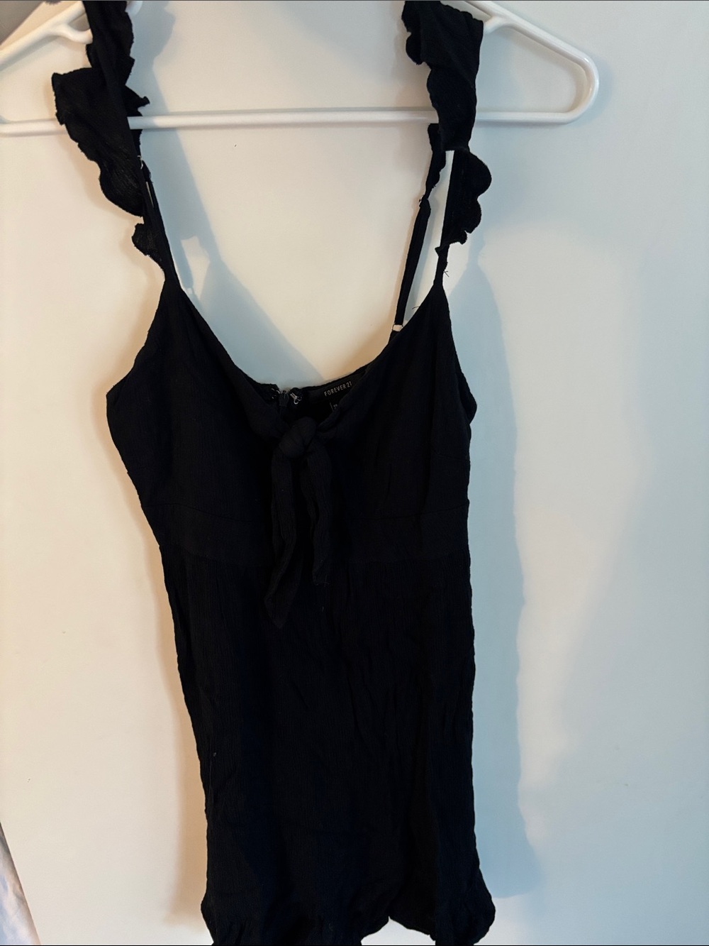 Forever 21 Black Mini Dress with Ruffle Straps